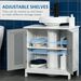 Gray White Bathroom Under Sink Cabinet Vanity Unit With Adjustable Shelf Space Saver_maomaolike.com