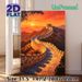 Great Wall Themed Painting Poster, Vibrant Sunset Oil-style Poster, Captivating Historic Mountain Scenery Ideal For Living Room, Office Wall Decor_maomaolike.com