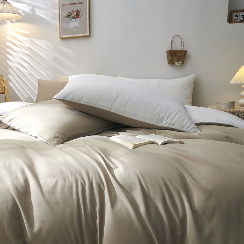 High Density Plain Weave Simple Home Textile Solid Color Bedding Single Quilt Cover_maomaolike.com