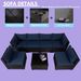 7-Piece Outdoor Patio Furniture Sets, All-Weather Wicker Rattan Sectional Sofa, Modern Glass Coffee Table And Washable Seat Cushion_maomaolike.com