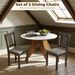 Dining Chairs Set Of 2 Linen Upholstered Kitchen Chairs With Rubber Wood Legs_maomaolike.com