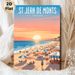 St Jean De Monts Beach Sunset Painting Poster, Vibrant Retro-style Bustling Beach Scene Poster, Evokes Warm Coastal Leisure Mood, Ideal For Home And_maomaolike.com