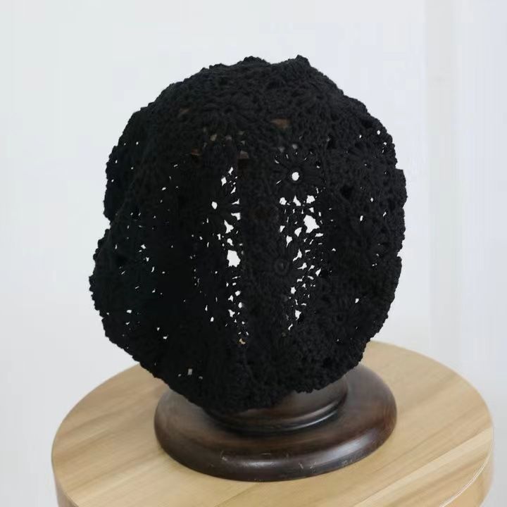 Hot Sale Literary Retro Hollow Berets Hat for Women British Needle Hook Wool Caps Four Seasons Wild Painter Cap Japanese Women's_maomaolike.com