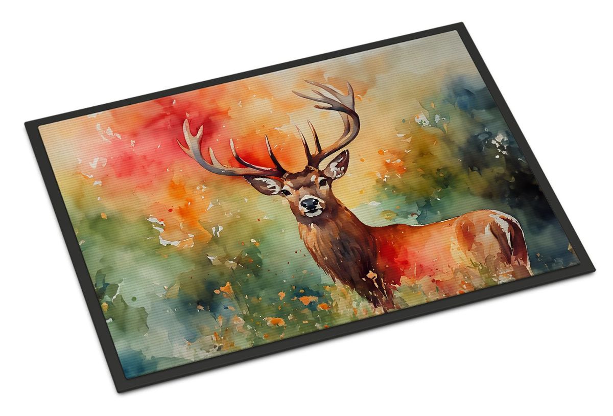 Deer Stag Doormat Front Door Mat Indoor Outdoor Rugs For Entryway, Non Slip Washable Low Pile, 24H X 36W_maomaolike.com