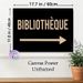 French Bibliothèque Themed Painting Poster, Minimalist Typography With Arrow Poster, Clear Directional Guide, Ideal For Home Library And Study Room_maomaolike.com