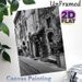 Vintage European Alley Painting Poster, Monochrome Old Town Street Scene Poster, Nostalgic Classic Design Brings Serene Ambiance Ideal For Living_maomaolike.com