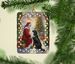 Flat-Coated Retriever And Santa Claus Porcelain Ornament Christmas Tree Hanging Decorations For Home Christmas Holiday, Rectangle, Gift, Multicolor_maomaolike.com
