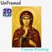 Virgin Mary Religious Painting Poster, Gilded Orthodox Icon Style Poster, Serene Devotional Artwork Ideal For Home Prayer Spaces, Church Settings_maomaolike.com