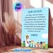 Our Father Prayer Painting Poster, Warm Cartoon-style Poster With Classic Prayer Text And Praying Figures, Gentle Religious Decor Ideal For Church_maomaolike.com