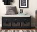 Homes Collection Wood Storage Bench With 3 Drawers And 3 Baskets_maomaolike.com