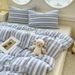 Wholesale INS Japanese Simple Retro Striped Pure Four-Piece Nordic Style Full Yarn-Dyed Washed Cotton 4-Piece Set_maomaolike.com