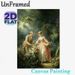 Vintage Aristocratic Couple Flower-picking Painting Poster, Elegant Rococo-style Pastoral Scene Poster, Soft-toned Romantic Artwork Ideal For Living_maomaolike.com