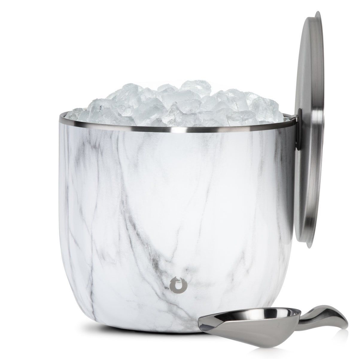 Extra Large Ice Bucket With Lid And Ice Scoop, Marble_maomaolike.com