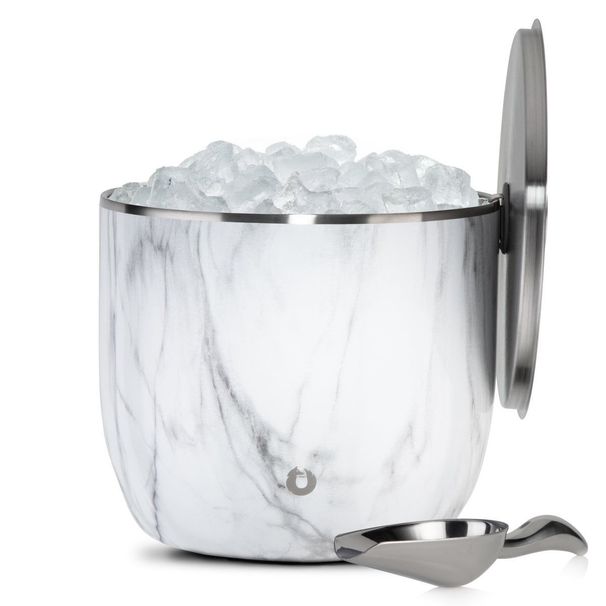 Extra Large Ice Bucket With Lid And Ice Scoop, Marble_maomaolike.com