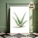 Aloe Vera Painting Poster, Soft Watercolor Style Aloe With Smooth Stone Poster, Fresh Natural Vibe, Ideal For Bedroom, Living Room And Bathroom_maomaolike.com