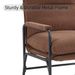 Modern Accent Chair, Reclining Chair With Adjustable Backrest, Corduroy Chair With Metal Frame, Reading Chair, Comfy Lounge Chair For Living Room, Bedroom, Office, Brown_maomaolike.com