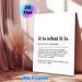 It Is What It Is Themed Painting Poster, Minimalist Typographic Text Poster, Witty Relatable Definition Design, Ideal For Home Office, Living Room_maomaolike.com