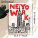 New York City Skyline Painting Poster, Bold Red Lettering & Hand-drawn Line Art Poster, Chic Urban Decor Ideal For Living Room, Office, Bedroom_maomaolike.com
