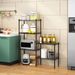 Adjustable Modular Metal Shelving Unit Heavy Duty Kitchen Storage Rack Organizer Microwave Shelf Black Space Saving For Home Garage Pantry_maomaolike.com