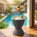 Outdoor Rattan Bar Table With Extendable Tabletop 8 Gal Capacity Drainage Hole For A Pool Party, Barbecue, Camping, Etc_maomaolike.com