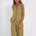 Women's Clothing new fashion vest trousers collage stitching cotton and linen casual suit_maomaolike.com