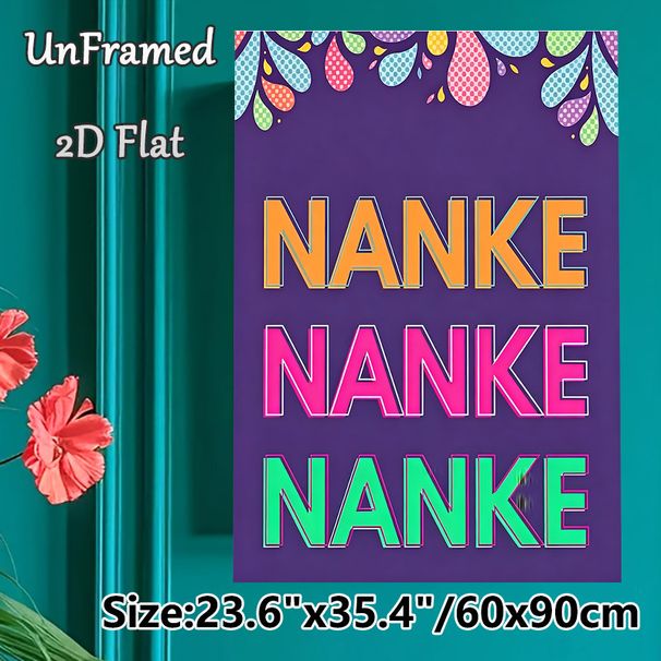 NANKE Typography Painting Poster, Vibrant Retro-style Colorful Lettering Poster, Eye-catching Bold Text Design Ideal For Home Wall Decor, Living Room_maomaolike.com
