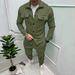 Men's clothing button suede casual jacket pants 2-piece set_maomaolike.com