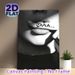 Shhh Silent Gesture Painting Poster, Monochrome Close-Up Lip & Finger Poster, Intriguing Stylish Decor Suitable For Bedroom, Living Room And Modern_maomaolike.com