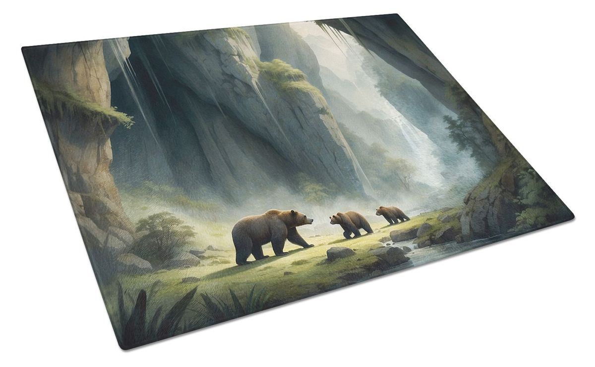 Cave Bears Glass Cutting Board Decorative Tempered Glass Kitchen Cutting And Serving Board Large Size Chopping Board_maomaolike.com