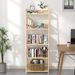 Bookshelf 5 Tiers, Bamboo Bookcase Book Shelf Storage Organizer Modern Display Shelving Unit Tall Book Shelf Corner Storage Rack For Home Office,Living Room,Kitchen,Bedroom,Bathroom, Office,Industrial_maomaolike.com