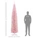 Tall Pre-Lit Slim Noble Fir Artificial Christmas Tree With Warm White LED Lights And Branch Tips, For Christmas Decoration_maomaolike.com