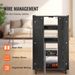 VEVOR 5-Tier AV Media Stand With Wheels, Wooden Audio-Video Media Stand For DVD Players/Cable Boxes/Games Consoles, Height-Adjustable Media Storage Cabinet For Gaming, Recording Room, Black_maomaolike.com