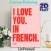 I Love You In French Themed Painting Poster, Vibrant Minimalist Typographic Poster, Bold Red Typography On Soft Pink, Romantic Bilingual Message Ideal_maomaolike.com