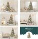 6FT/7FT Artificial Falling Snow Christmas Tree White Flocking With Plastic Silver Ball Bouquet LED Light Decoration & Metal Stand For Indoor Or Outdoor Use_maomaolike.com