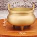 Brass Burner For Home Use, Indoor Holder, Three-Legged Round Censer, Buddhist Altar Offering, Incense Ceremony Metal Craft_maomaolike.com