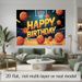 Basketball Birthday Party Banner - 2D Flat Polyester Backdrop, Wall Hanging Photo Props, Basketball Theme Party Decor_maomaolike.com