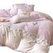 Winter Thickened Milk Velvet Four-Piece Set Light Luxury Style Butterfly Embroidery Warm Coral Fleece Duvet Cover Bed Sheet Beddin_maomaolike.com