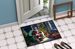 Keeshond And Santa Claus Doormat Front Door Mat Indoor Outdoor Rugs For Entryway, Non Slip Washable Low Pile, 24H X 36W_maomaolike.com