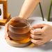 Heat-Resistant Modern Glass Coffee Mug With Handle – Japanese-Inspired Pumpkin Design, Ideal For Home, Office & Gifts_maomaolike.com
