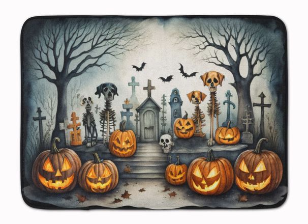 Pet Cemetery Spooky Halloween Memory Foam Kitchen Mat Machine Washable Anti-Fatigue Mat Cushion Comfort Bath Mat Or Kitchen Rug_maomaolike.com