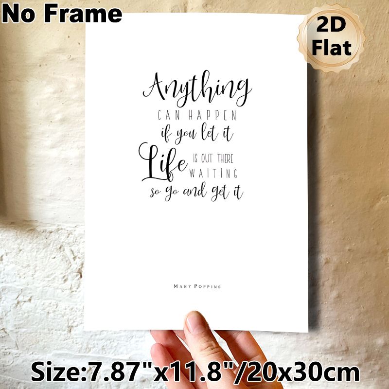 Inspirational Quote Painting Poster, Minimalist Black & White Calligraphy Style Poster, Uplifting Motivational Message To Foster Positive Mindset_maomaolike.com