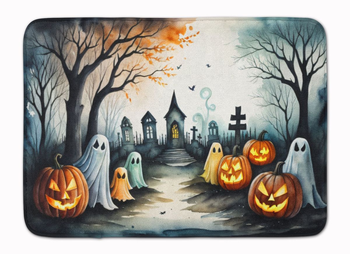 Ghosts Spooky Halloween Memory Foam Kitchen Mat Machine Washable Anti-Fatigue Mat Cushion Comfort Bath Mat Or Kitchen Rug_maomaolike.com