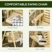 2-Seat Orch Swing With Stand, Wooden Patio Swing Chair With Side Tables And Metal Chains, Outdoor Hanging Bench For Garden, Poolside, Backyard, Natural Wood_maomaolike.com