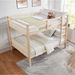 Full Over Full Bunk Bed With Thick Posts,Wooden Bunk Bed With High Guardrail And Ladder For Kids, Teens, Dorm Rooms, And Guest Rooms,No Box Spring Needed, Natural_maomaolike.com