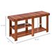 3-Tier Shoe Rack Bench, Acacia Wood Shoe Organizer, Rustic Entryway Bench With Storage Shelves For Entryway, Hallway, Livingroom, Teak_maomaolike.com