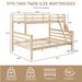 Twin Over Full Bunk Bed With Thick Posts,Wooden Bunk Bed With High Guardrail And Ladder For Kids, Teens, Dorm Rooms, And Guest Rooms,No Box Spring Needed,Natural_maomaolike.com