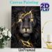 Lightning Black Lion Painting Poster, Mysterious Dark Fantasy Style Poster, Striking Design With Glowing Golden Lightning Accents, Ideal For Living_maomaolike.com