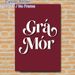 Grá Mór Typography Painting Poster, Deep Burgundy Background With White Ornate Script Poster, Stylish Wall Decor For Living Room, Bedroom_maomaolike.com