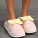 Bow Cotton Slippers - PinkwrJHp_maomaolike.com
