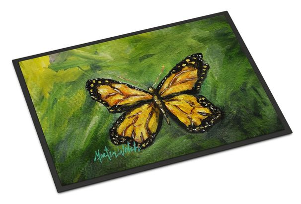 Monarch Glover Fly Butterfly Doormat Front Door Mat Indoor Outdoor Rugs For Entryway, Non Slip Washable Low Pile, 24H X 36W_maomaolike.com